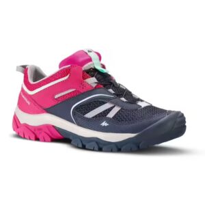 Zapatillas senderismo niños crossrock azul/rosado