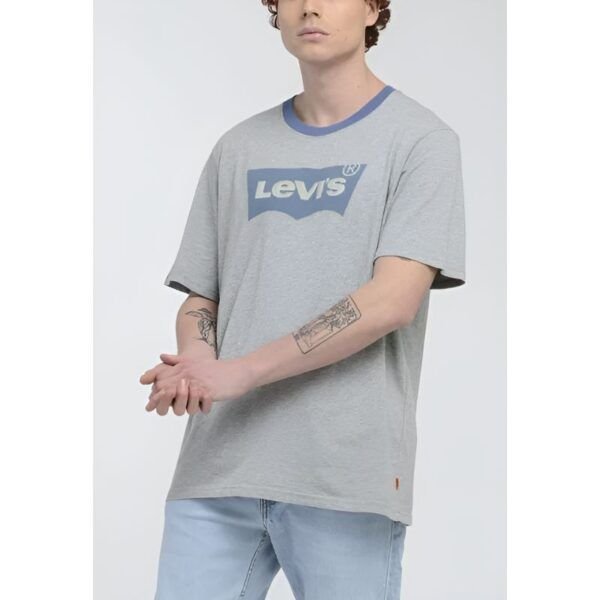 Polera Hombre Gráfica Gris Levis